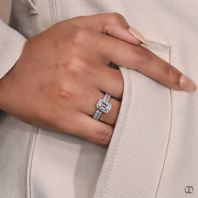 unique setting bridal set emerald cut design