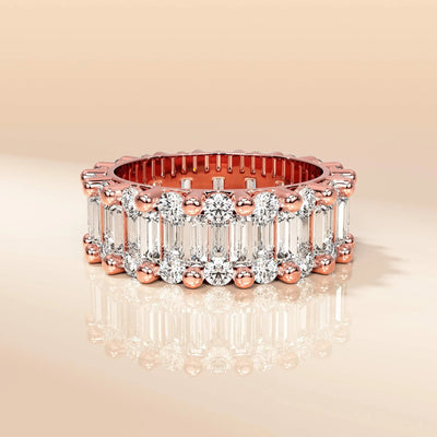 Designer Yellow Gold Moissanite Baguette Full Eternity Band