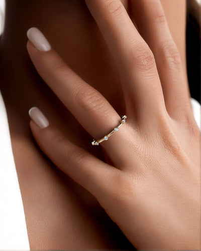 yellow gold distance pave full eternity diamond band