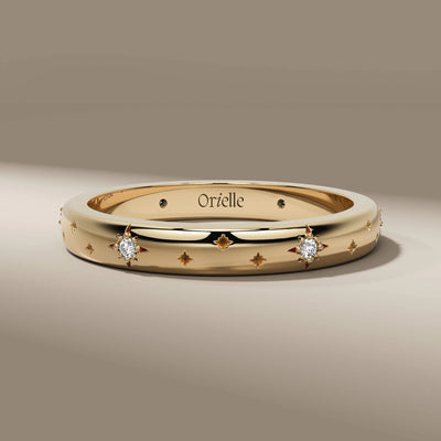 flush set ring featuring round cut lab grown diamonds