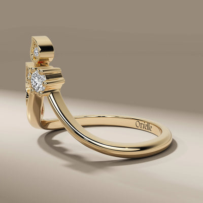 designer nature inspired bypass diamond wedding band