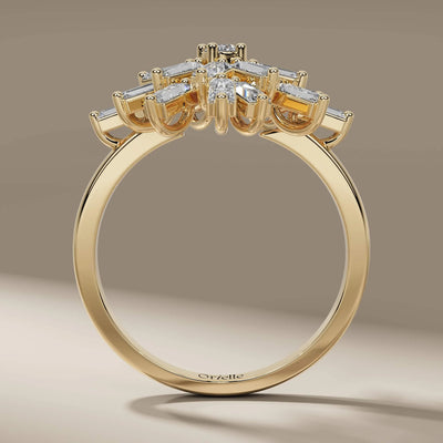 handmade ring crafted in vintage starburst engagement look