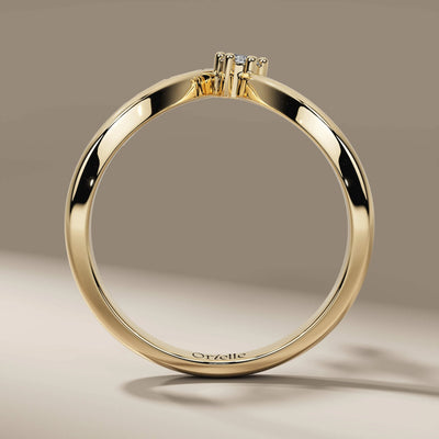 handmade pear cut diamond bypass style wedding band