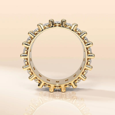Elegant Baguette Cut Moissanite Eternity Band in Gold