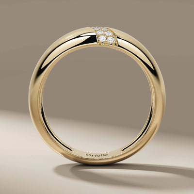 shared prong band with double row pave and unique bold style