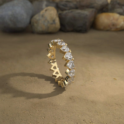 Full eternity band in yellow gold with unique handmade design
