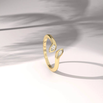 Moissanite promise band with a sleek bypass setting
