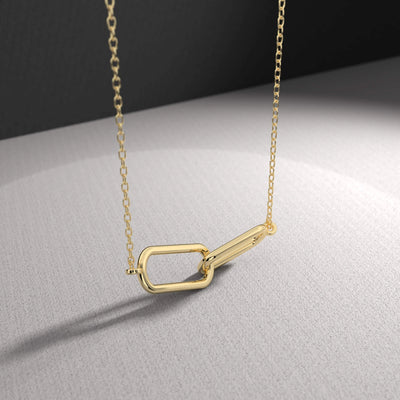 Thin gold link chain pendant minimalist style
