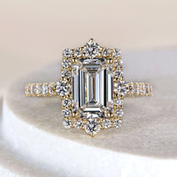 Emerald Cut Engagement Ring In Halo & Pave
