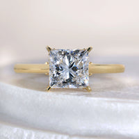 Princess Cut Diamond Engagement Ring With Hidden Accent Stones