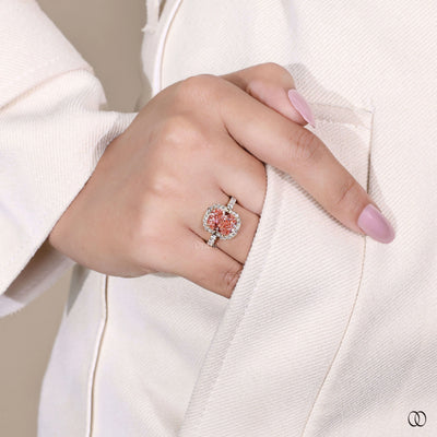 Cushion cut diamond ring with elegant prong setting
