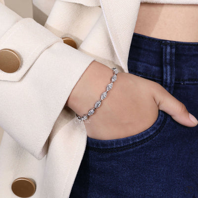 lab grown marquise diamond bracelet tennis style

