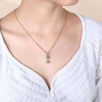 Three Stone Pear And Heart Diamond Pendant Gift For Women