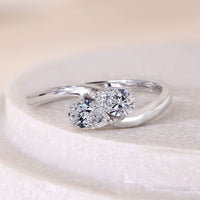 You & Me Proposal White Gold Toi Et Moi Pear Cut Engagement Ring