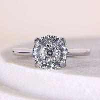 Portuguese Cut Solitaire Engagement Ring With Claw Prong Set