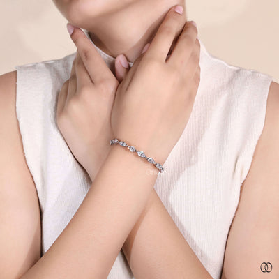 handmade marquise diamond tennis bracelet gold
