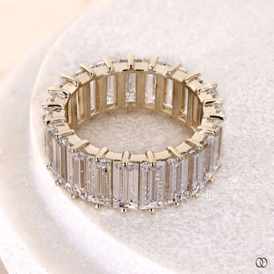 designer baguette diamond eternity wedding band handmade
