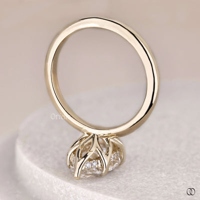 Marquise solitaire diamond engagement ring with 6 prong setting
