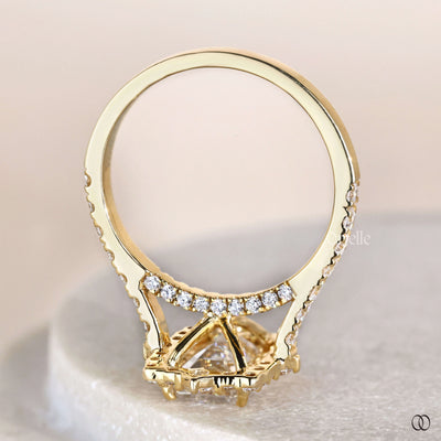 Premium emerald cut engagement ring featuring emerald diamond center stone
