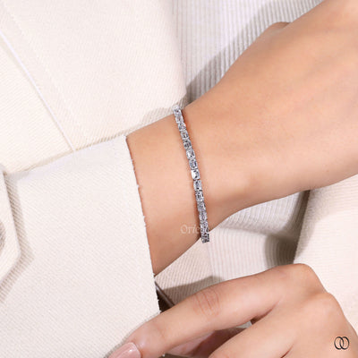 handmade bracelet emerald diamond tennis band
