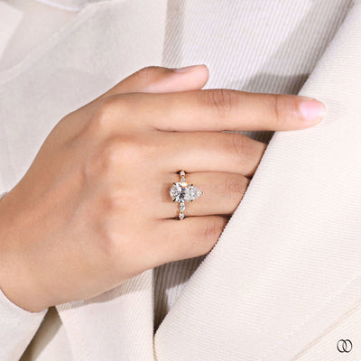 lab grown diamond ring hidden halo engagement
