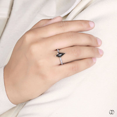 pave engagement ring pear moissanite halo ring
