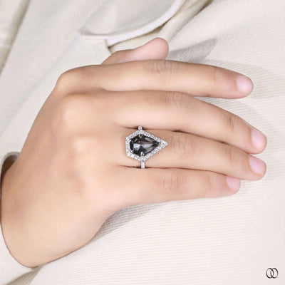 pave engagement ring pear moissanite halo ring
