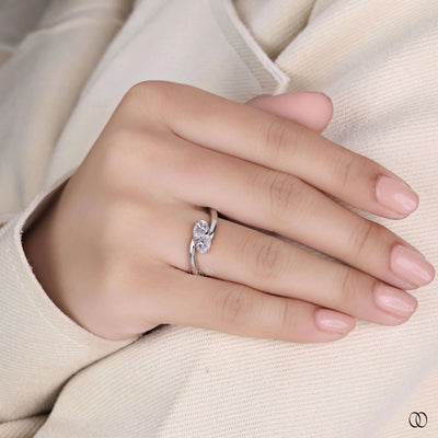 white gold engagement ring pear cut diamond ring
