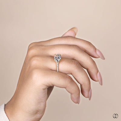 Handmade ring crafted as east west oval engagement ring
