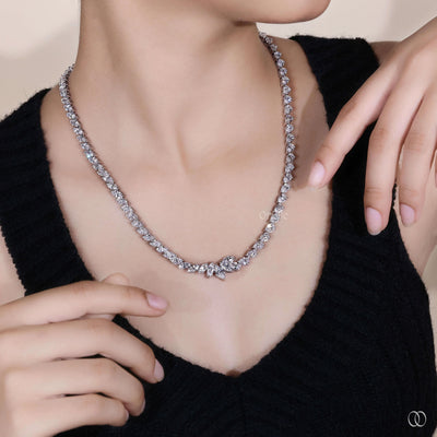 handmade pear cut diamond necklace elegant style
