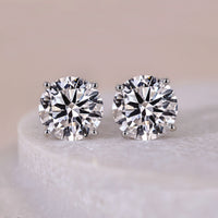 Round Cut 14K Diamond Stud Earrings For Women Gift