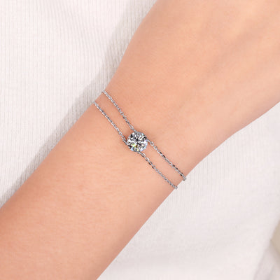 round cut diamond bracelet white gold bracelet
