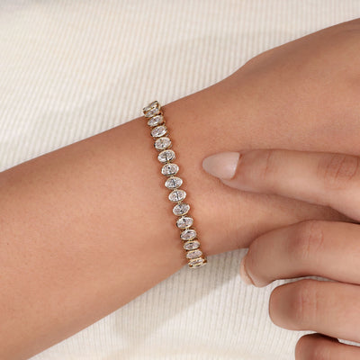 bezel set diamond bracelet oval tennis bracelet
