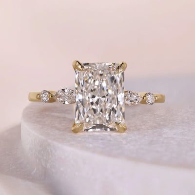 Lab grown diamond ring with a classic engagement setting
