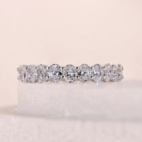 Oval Cut Full Eternity Band For Women In White Gold