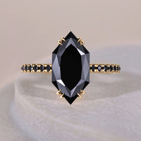 Double Prong Dutch Marquise Engagement Ring With Pave Set