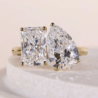Toi Et Moi Radiant And Pear Diamond Engagement Ring