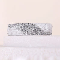 Textured Surface Band Unique Men's Wedding Band