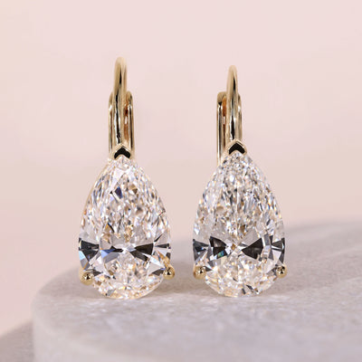 Pear diamond earrings with elegant minimalist detailing
