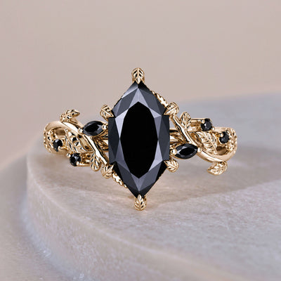 nature inspired marquise engagement ring
