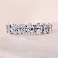 Oval Cut Half Eternity Wedding Band Gift For Her