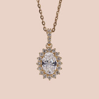 14K Classic Vintage Inspired Oval Cut Yellow Gold Pendant