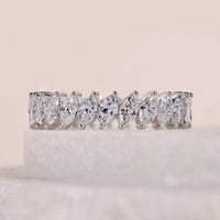 Garland Style Marquise Diamond Wedding Band Unique Design