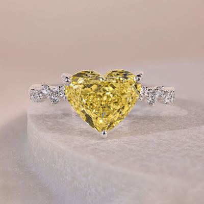heart diamond engagement ring yellow gold ring
