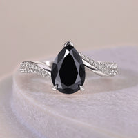 Bypass Setting Pear Cut Rose Cut Engagement Ring