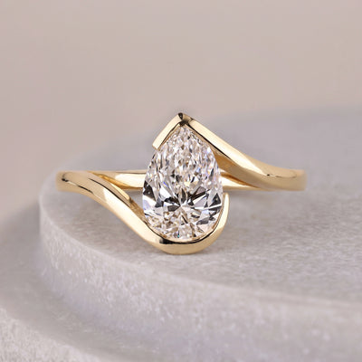 pear cut diamond ring solitaire engagement ring
