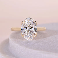 14k Yellow Gold Oval Cut Engagement Ring With Tulip Set