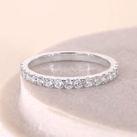 Round Diamonds Half With Eternity Wedding Band Gift For Her