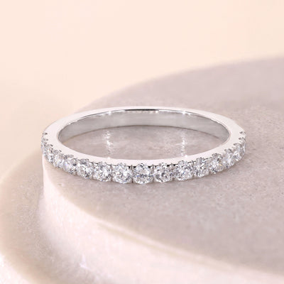 half eternity wedding band round diamond band
