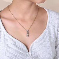 Three Stone Pear And Heart Diamond Pendant Gift For Women